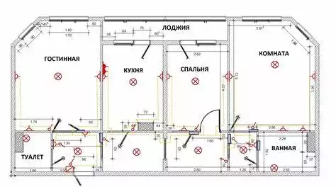 схема єлектропроводки по комнатам